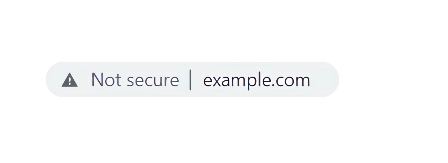 A browser address bar stating that example.com is "Not secure" in grey text.